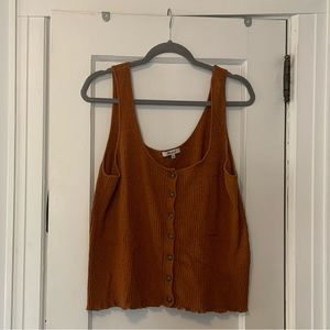 Madewell Ribbed Button Down Tank, size L